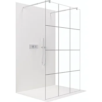 Cerano Sprchová zástěna Walk-in Onyx Duo L/P, 8 mm, kulatá vzpěra, chrom, industriální sklo, 130x200 cm, CER-8050BD2161