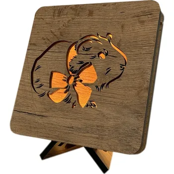 Lampička Li-Go "Morče s mašlí" lampa 19x19cm provedení povrchu: dub světlý