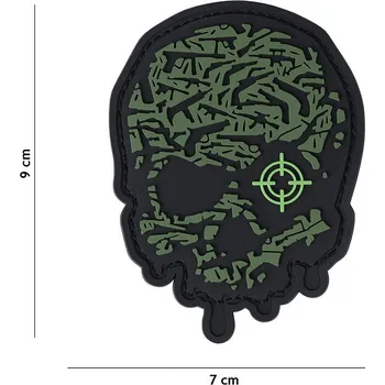 Nášivka 101 INC Nášivka 3D PVC Target eye skull green