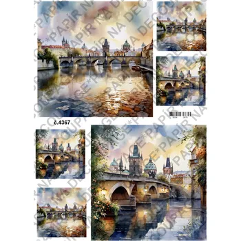 Výtvarný papír Rýžový a soft papír na decoupage - Praha - KB4367 Materiál: Rýžový papír, Rozměr: A4