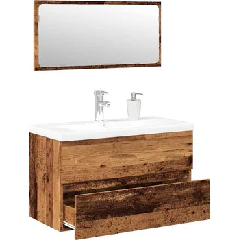 Koupelnový nábytek koupelnová sestava old wood kompozitní dřevo Hnědá3328929