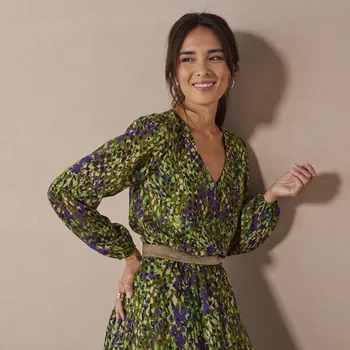 Dámská halenka Halenka s potiskem hadí kůže a knoflíčky zelená 46