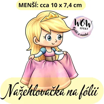 Nažehlovačky na fólii Nažehlovačka na fólii, PRINCEZNA S RŮŽOVÝMI ŠATY, 1 kus Zvolte VELIKOST motivu ZDE:: Menší