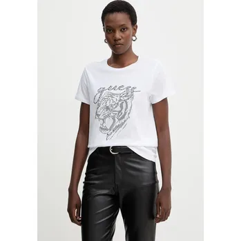 Pánská móda Bavlněné tričko Guess W5BI32.K9RM1 bílá 00X, vel. M