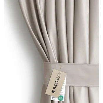 Závěs Závěs s multifunkční páskou AmeliaHome Velvet pískově béžový, velikost 140x245