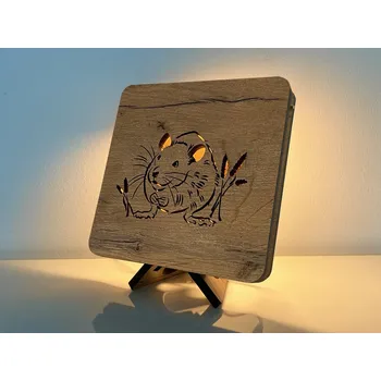 Lampička Li-Go "Potkan" lampa 19x19cm provedení povrchu: dub