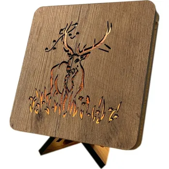 Lampička Li-Go "Jelen" lampa 19x19cm provedení povrchu: dub světlý