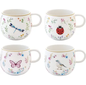 jídelní souprava Easy Life Sada čtyř porcelánových hrnků Fancy Garden