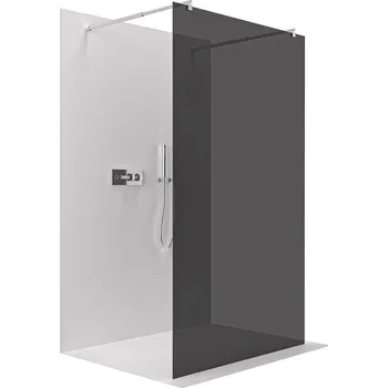 Cerano Sprchová zástěna Walk-in Onyx Duo L/P, 8 mm, kulatá vzpěra, chrom, grafitové sklo, 110x200 cm, CER-8050BD2098