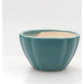 Květináč Keramická bonsai miska 4,5 x 4,5 x 2,5 cm modrá 160843