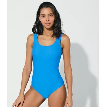 Dámské plavky Jednodílné jednobarevné plavky, speciálně do bazénu modrá 44