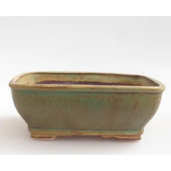 Květináč Keramická bonsai miska 14 x 12 x 5 cm zelená 160957