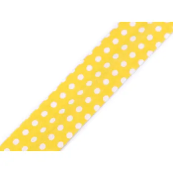 Šikmý proužek bavlněný puntík, káro, hvězdy, jemný proužek šíře 20 mm zažehlený