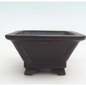 Květináč Keramická bonsai miska 12 x 12 x 7 cm hnědookrová 163035