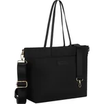 nylonová shopper taška s odnímatelným a nastavitelným popruhem Barva: Černá