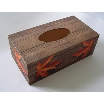 Krabice na papírové kapesníky - List na dřevě