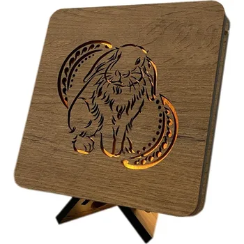 Lampička Li-Go "Králíček" lampa 19x19cm provedení povrchu: dub