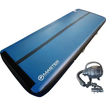 Žíněnka Airtrack MASTER nafukovací žíněnka 400 x 150 x 30 cm - modrá - černá