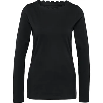 Pánské tričko 714527 - Tchibo - Triko se zvlněným okrajem - pro ženy - vel. M 40/42 - barva: černá