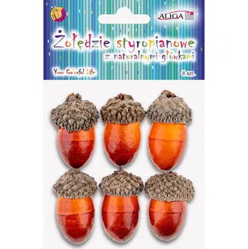 Dekorace na tvoření - žaludy 6 ks 593656