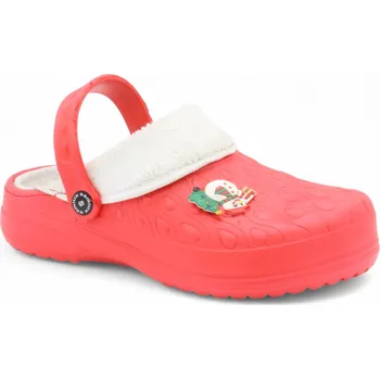 Dámské žabky SAMLUX® Dámské clogsy s kožíškem červené 9968 Barva: Red, Velikost: 40