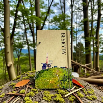 Zápisník art-wood.cz Dřevěný zápisník - BESKYDY – Lysá hora