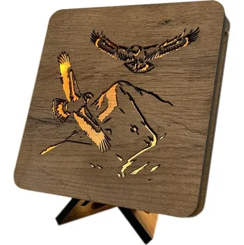 Lampička Li-Go "Ptáci " lampa 19x19cm provedení povrchu: dub