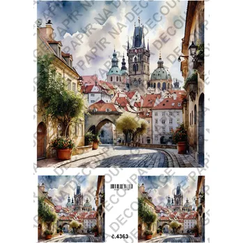 Umělecký papír Rýžový a soft papír na decoupage - Praha - KB4363 Materiál: Soft, Rozměr: A4