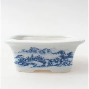 Květináč Mini bonsai miska 10 x 7,5 x 4 cm bílá 162888