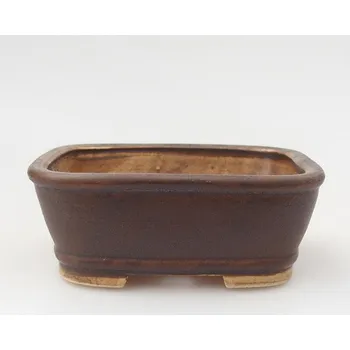 Květináč Keramická bonsai miska 9 x 8 x 3,5 cm hnědá 124026