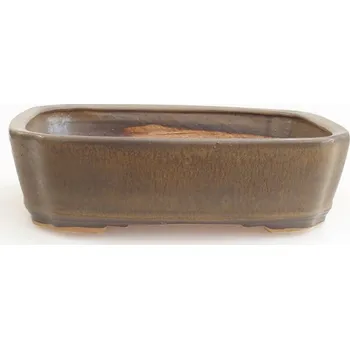 Květináč Keramická bonsai miska 21 x 18 x 6 cm hnědá 161430