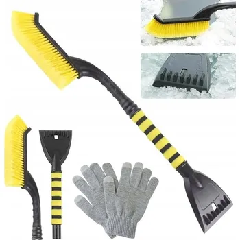 Autoškrabka ŠKRABKA AUTOMOBILOVÁ NA LED KARTÁČ NA SNÍH SADA 3V1 S RUKAVICEMI