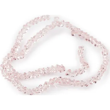 Dětské navlékací korálky Skleněné broušené korálky triangl 3 mm na drátku, barva 2 pudrová