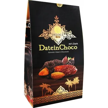 Bonbon Datle s mandlemi v hořké čokoládě Deloca 250 g, veganské