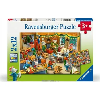 Puzzle Puzzle pro děti 2D: Vánoční dílna 2x12 dílků Ravensburger