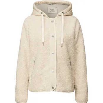 Dámský kabát Street One Plyšová bunda s odnímatelnou kapucí béžová 46