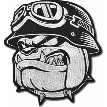 Nášivka Moto nášivka Bulldog Helmet XXL na záda 28 cm x 25 cm