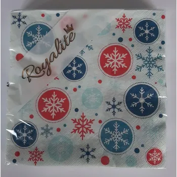 Papírový ubrousek UBROUSKY Na Jedno Použití Vánoční Dekorativní 33x33 cm Červeno-Tmavě Modré