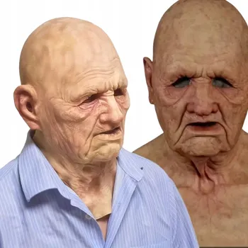 Pleťová maska Maska na obličej Stařík Kostým Latexová Maska Děda Senior latex