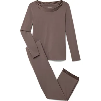 Dámské pyžamo 709838 - Tchibo - Pyžamová souprava se saténem - pro ženy - vel. M 40/42 - barva: hnědá