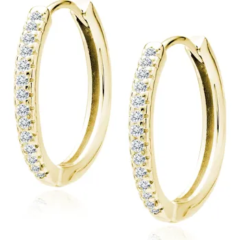 Náušnice Lafira stříbrné pozlacené náušnice Hoops Crystal Z2082DEG (puzety)