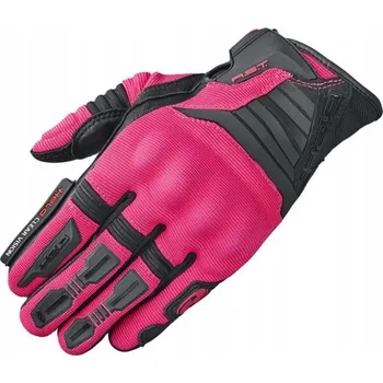 Moto rukavice KOŽENÉ TEXTILNÍ RUKAVICE HELD LADY HAMADA ČERNÁ/PINK D7