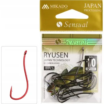 Rybářský háček Háčky na zem, plovákové, s protihrotem Mikado RYUSEN s kroužkem 10 ks
