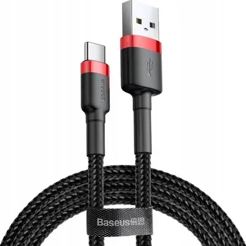 Datový kabel Kabel Baseus Cafule USB-A / USB-C QC 3.0 3A 0.5 m - černo-červený