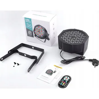 Diskotéková lampa DELIBANG DMX512, 36 LED diod, RGB s dálkovým ovládáním, 4 ks