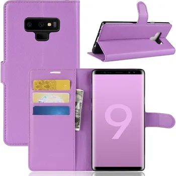 Pouzdro na mobilní telefon Litchi PU kožené peněženkové pouzdro na mobil Samsung Galaxy Note 9 - fialové