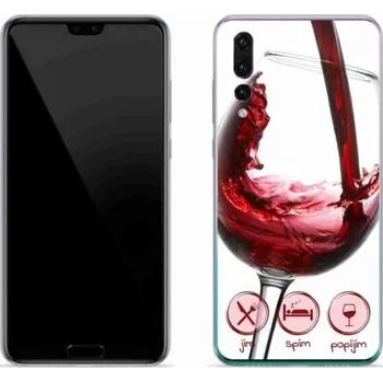 Pouzdro na mobilní telefon Gelový obal mmCase na mobil Huawei P20 Pro - sklenička vína červené
