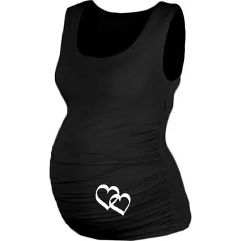 Be MaaMaa Top, tílko Dana s potiskem Srdíček - černé, vel. S/M Velikost oblečení: S/M