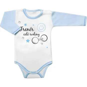 Kojenecký body Baby Nellys Body dlouhý rukáv s vtipným textem Baby Nellys, Trenér celé rodiny Velikost: 56 (1-2m)