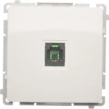 Elektrická zásuvka Zásuvka telefonní 1 násobná RJ11, Simon Basic BMTU.01/11, bílá